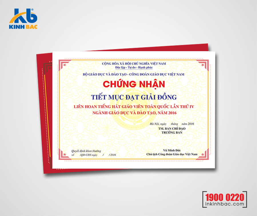 In giấy khen chứng chỉ - GKCC06 In giấy khen chứng chỉ - GKCC06